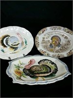 Three Vintage Turkey Plates