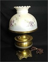 Antique B&h Table Lamp With Painted Shade
