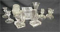 Ten Pieces Of Lead Crystal/pressed Glass