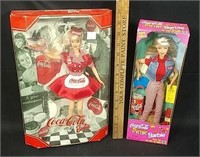 Two Collectible Coca Cola Barbies