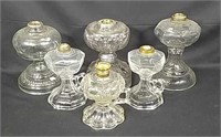 Six  Antique Kerosene Lamp Bases