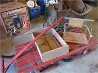 Vintage Sleigh, Crate, Child Swing, & Carriage