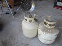 Sunflower Heater & 2 Propane Tanks