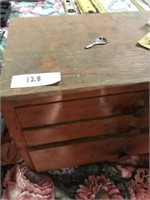 WOODEN THREE DRAWER TOOL CABINET WITH CONTENTS