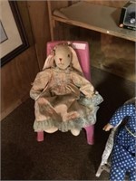 BUNNY DOLL WITH CHAIR