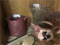 TWO POTTERY PITCHERS
