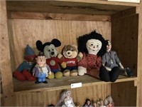LOT OF VINTAGE DOLLS WITH MICKEY MOUSE,