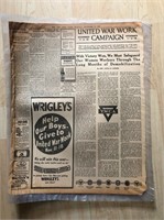 1918 New York Times Laminated Page