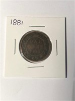 1881 Canadian Large Penny
