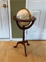 Large Globe With Wooden Stand