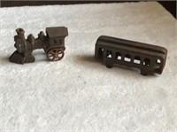 2 Old Cast Train Pieces