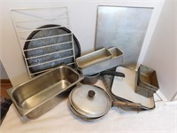Misc Lot-Trays, Loaf Pan, Pots, misc.