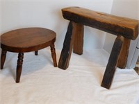 2 Vintage Wooden Stools