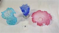 Vintage Glass Vases &  Compote