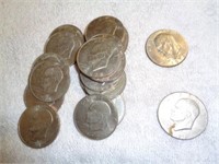 22 Ike Silver Dollars