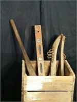 Vintage Wooden Crate With Contents