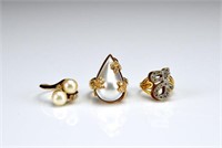 Three yellow gold rings