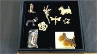 SELECTION OF (9) COSTUME JEWELRY BROOCHES