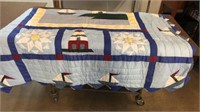 LIGHTHOUSE QUILTED THROW, 67” x 87”