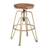 Wood and Metal Adjustable Stool, 25-29 inches
