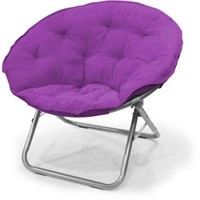 Large Microsuede Saucer Chair Purple