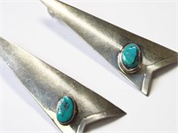 St. Sil. Turquoise Earrings (9.5grms)