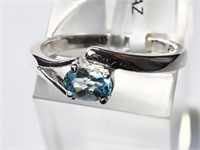 St. Sil. Blue Topaz Ring (Size 7)