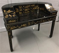 Oriental Hand Painted Laquered Desk