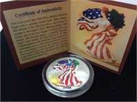 1 OUNCE SILVER EAGLE IN FULL COLOR YEAR 2000