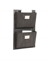 Industrial Metal Two Slot Mailbox in Grey