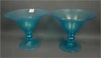 (2) US Glass Stretch #179 Stemmed Compotes – (Ice)