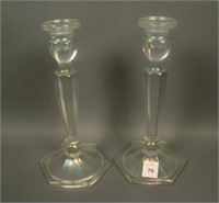 Pair 8 1/2” Fenton Stretch #449 Candlesticks –