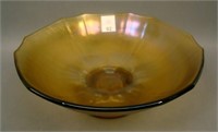 8 1/2” US Glass #314 Round ftd. Bowl – Amber