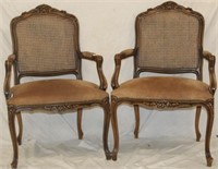 Pair of Vintage French Caneback Chairs
