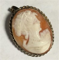 Sterling Silver And Cameo Pin / Pendant