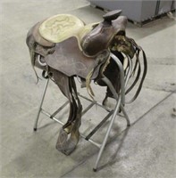 16" Western Roping Saddle, Stand Not Included