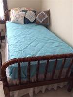 JENNY LIND TWIN BED, MATTRESS, BEDDING