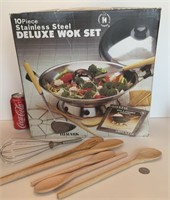 STAINLESS STEEL DELUXE WOK, SPOONS (7 PC)