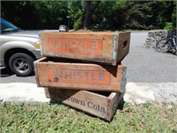 Group of Vintage Wooden Soda Crates