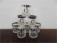 Set of 8 Silver Painted Glasses