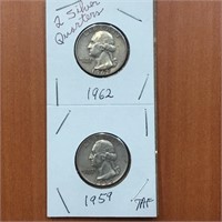 1962 & 1959 Silver Quarters