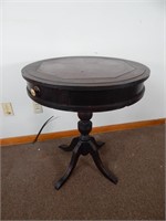 Antique Round Side Table w/ 2 Drawers