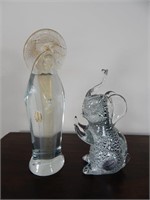 Pair of Vintage Murano Hand Blown Glass Figures