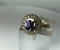 $500. St. Sil. Tanzanite Ring 9(ize 5.5)