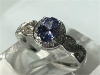 $240. St. Sil. Tanzanite Ring (Size 8)