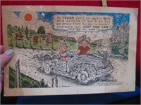 FUN Old GIANT Texas Sized Vintage Post Card