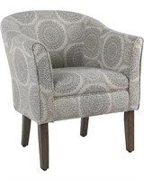 Tub Shaped Accent Chair – Grey Medallion