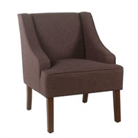 Classic Swoop Arm Accent Chair – Espresso