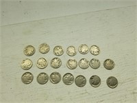 20 Buffalo Nickels No Date