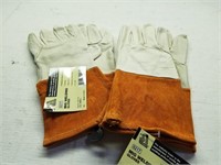 Two Pair Leather Welding Gloves New!